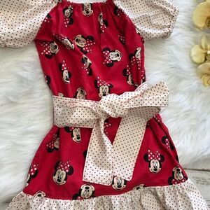 d‎ Handcrafted Minnie Mouse Dress Girls size 5t